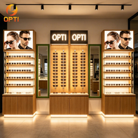 Optischer Display-Ständer für Wandmontage mit gehärtetem Glas, umweltfreundlicher Sonnenbrillen-Bodenständer für den Einzelhandel