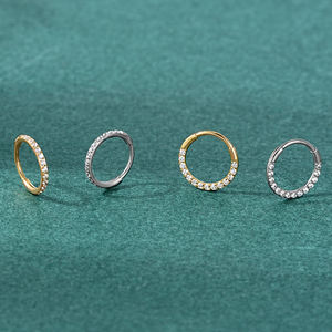 Toposh F136 titane <span class=keywords><strong>anneau</strong></span> de Segment articulé avec face avant pavé Zircons cerceau nez <span class=keywords><strong>anneau</strong></span> hélice oreille nez Septum Piercing bijoux - Product Image 3