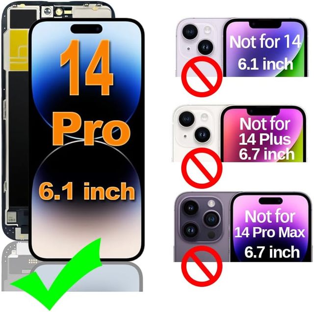 Updated 120HZ Soft OLED 14 Pro Screen with Touch High Display Full Assembly for iphone 14pro Replacement TFT with IC Transfer