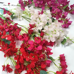 2024 diskon besar bounvil pohon buatan Cabang segitiga merah prem ungu putih bugenvil bunga untuk mengatur bunga