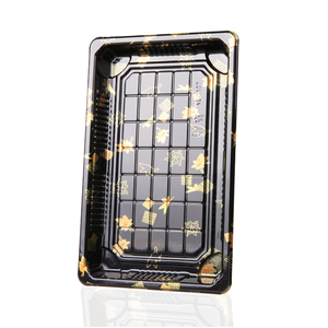 กล่องบรรจุภัณฑ์ซูชิสีดำบริสุทธิ์จากโรงงานกล่องบรรจุปลา<span class=keywords><strong>แซลมอน</strong></span>ซาซิมิบรรจุกลับบ้าน - Product Image 4