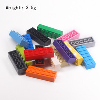 Accessoires de construction en briques 2*6, porte-clés personnalisé en briques de construction, impression de logo, longue bande de briques de construction, jouets en plastique NO.44237