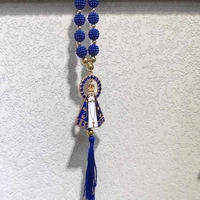 Bracelet de la Vierge Marie catholique en gros avec pompon, ornement religieux à suspendre à la voiture et bijoux chapelet pour l'Amérique latine