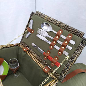 Cestino di frutta di vimini fatto a mano all'ingrosso del pane di stoccaggio del Rattan di Picnic con la fodera del <span class=keywords><strong>tessuto</strong></span> - Product Image 5