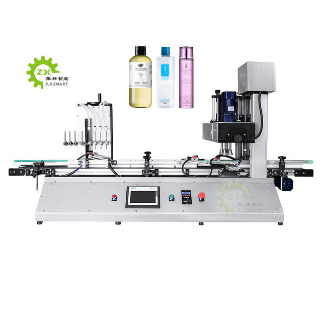 ZXSMART Automatic Desktop Small Bottle Filling Machine Cosmetic Skin Cream Liquid Filling Capping and Labeling Machine