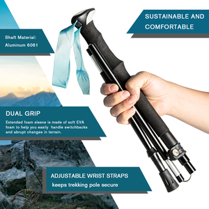 Trekking kutup karbon Fiber açık yürüyüş geri çekilebilir yürüyüş sopa <span class=keywords><strong>Nordic</strong></span> tırmanma ayarlanabilir anti-şok dayanıklı 3 bölümler - Product Image 5
