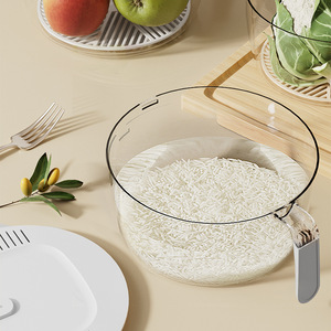 Colador para lavar arroz, redondo, de material PET, con orificios finos, fácil de limpiar, para uso en la cocina. - Product Image 1