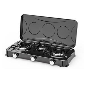 <span class=keywords><strong>Plaque</strong></span> de cuisson à gaz portable en acier inoxydable à 3 brûleurs, idéale pour l'extérieur et les camping-cars, pour la cuisine domestique et le bureau - Product Image 2
