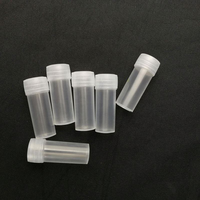 Frascos de Plástico Transparente de 5 ml con Tapa de Rosca, Forma Cilíndrica, Material PP, Contenedor para Almacenamiento de Productos Químicos