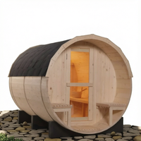 Sauna extérieur en bois massif 2026 avec panneau de commande informatisé, poêle électrique 4,5 kW et vapeur
