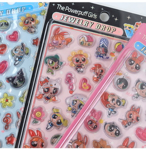 Autocollant en relief 3D, fille de dessin animé, autocollant en résine époxy PVC cristalline pour <span class=keywords><strong>coque</strong></span> de téléphone portable - Product Image 5