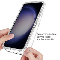 Pour Samsung S24 360 protéger dégradé coque de téléphone transparente pour Galaxy S23 Plus S20 FE S21 S22 Ultra dur acrylique PC coque de couverture