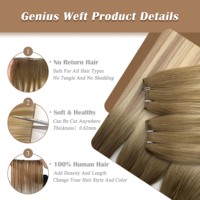 Extensions de cheveux brésiliens Remy double épaisseur, micro-liens invisibles pour couleurs claires, coupables, sans retour requis