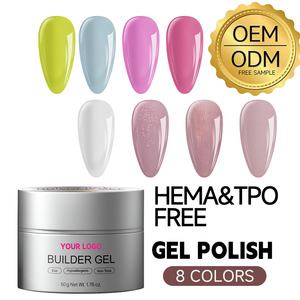 OEM Wholesale Hema TPO Free <b>Builder</b> UV Gel OEM ODM 8 Colors 50g Hema Free Nail Extension <b>Builder</b> Hard Gel for Nail Salon - Product Image 1