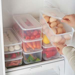 <b>Stackable</b> Kitchen Fridge Organizers Food <b>Storage</b> Box with Sealed Lid Clear Plastic <b>Storage</b> <b>Containers</b> for Fruit ,Vegetables,Food - Product Image 4