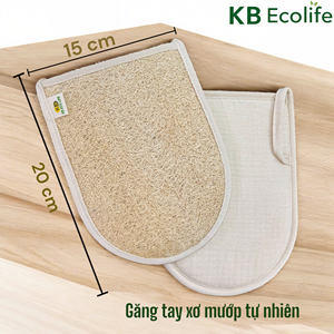 Guantes de Baño de Lufa Natural 100% Material Natural, Fabricados en Vietnam, Suaves, Exfoliantes y de Limpieza Profunda, Seguros para la Piel - Product Image 4