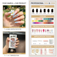 Uñas postizas francesas al por mayor, estilo ataúd, largas, con efecto ombré, estampado de serpiente en blanco y negro, con dije de cruz metálica, de ABS, reutilizables.