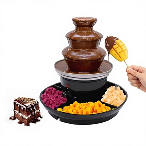 Máquina de Cascada de Chocolate de 3 Niveles, Torre de Chocolate Fundido Automática Hecha a Mano con Bandeja para Servir Frutas/Nueces/Dulces - Product Image 1