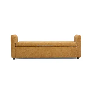 Modern Classic Indoor Solid Wood Frame Luxury Design Storage Ottoman Bench for Living Room Bedroom Hotel