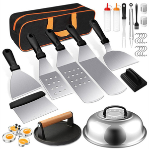 Hoàn Chỉnh BBQ Nướng Set Cho Nam Giới Phụ Nữ Spatulas Scraper phết Bìa Và Burger Smasher Flat Top Vỉ Nướng Phụ Kiện <span class=keywords><strong>Kit</strong></span> - Product Image 1