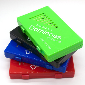 Coloful Domino con Match Color Plastic Red Green Blue Black Box Puzzle Juego de mesa Double 6 Domino Set - Product Image 3