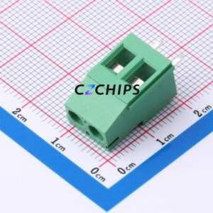 MX129-5.08-02P-GN01-Cu-Y-A Screw Terminal Block Through hole Component (THT),P=5.08mm Connector 1x2P 5.08mm Green Through Hole - Product Image 1