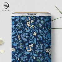 Kain Voile Katun 100% Cetak Digital Motif Bunga Vintage Tenun, Pita dan Bunga, MOQ Rendah Grosir