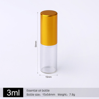 SUMEEAR Flacon de parfum à bille en verre transparent Mini flacons en verre Bouchon à vis 3ml Essential Oil Sample Tester Roller Bottles