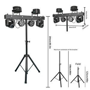 Профессиональное портативное освещение для диджея, оборудование для диско-ди-Джея, 2 шт. 6x8 Вт, RGBW 4 в 1, светодиодное сценическое освещение с подставкой - Product Image 5