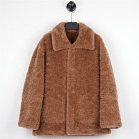 Manteau réversible en fausse fourrure Zeyu pour femme, fermeture à boutonnière, col à revers, daim marron, veste chaude et moelleuse pour l'hiver, manteaux en fausse fourrure écologique