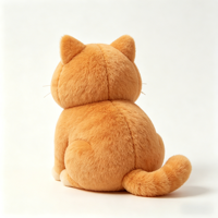 Jouet en peluche chat orange mignon, poupée chaton douce en polyester et coton PP, brodé, pour anniversaire, vente en gros, personnalisé, faible MOQ