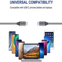 Kabel pengisian daya Cepat USB Tipe C ke Tipe C, kabel Data Tipe C ramah lingkungan PD 100W 20V 5A 20Gbps, kabel Data USB 3.2 Gen 2x2