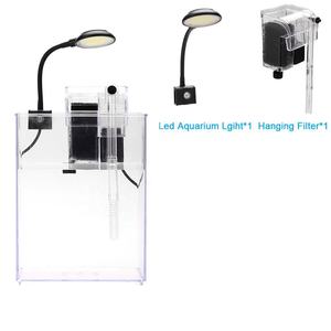 อ่างเลี้ยงปลาแบบใสมีไฟ LED สีขาวสว่างสว่างเป็นพิเศษกรองระบบนิเวศตู้ปลาขนาดเล็กผ่าน USB - Product Image 6