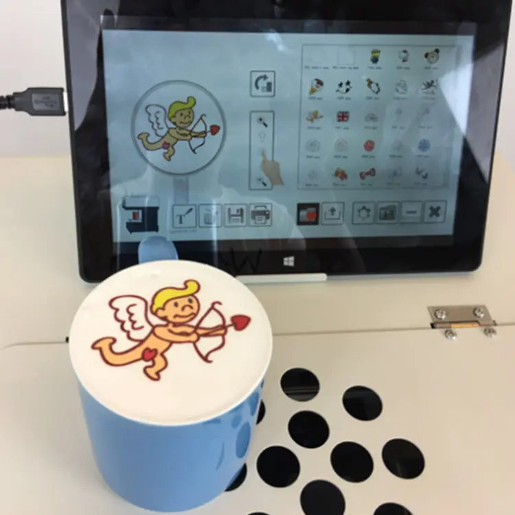 세라믹 중국 uv 평판 교육 데스크탑 인쇄 페인트 로봇 커피 메이커 3d 프린터 인쇄 컵