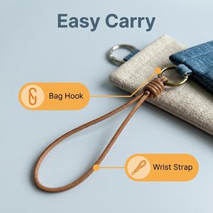 Estuche ligero de lino para <span class=keywords><strong>gafas</strong></span> de sol, funda para <span class=keywords><strong>gafas</strong></span> con correa para la muñeca y anillo para colgar, soporte compacto para <span class=keywords><strong>gafas</strong></span> para hombres y mujeres - Product Image 4