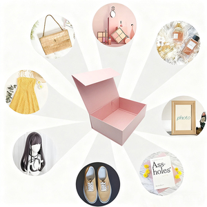 Boîte d'emballage cosmétique rose personnalisée en carton rigide 100 % recyclé avec impression personnalisée, boîte cadeau magnétique avec transport pliable pratique - Product Image 3