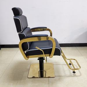 Qumeng Retro High-end Reclining Lift <b>Rotating</b> Men's Barber <b>Chair</b> Shaving Salon <b>Chair</b> - Product Image 2