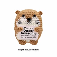 Animaux au crochet faits main personnalisés avec carte de message d'énergie positive : Chat, Vache, Canard, Papillon, Licorne, Baseball, Cadeau, OEM, Vente en gros