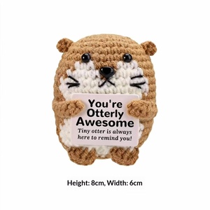 Animaux au crochet faits main personnalisés avec carte de message d'énergie positive : Chat, Vache, Canard, Papillon, Licorne, Baseball, Cadeau, OEM, Vente en gros - Product Image 6