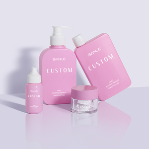Kemasan kosmetik perawatan kulit 15g 120g 250g botol Losion minyak badan buram kustom Matt merah muda dengan tutup pompa plastik - Product Image 6