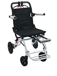 Fauteuil roulant manuel en acier carbone ultraléger |   Fauteuil roulant de voyage portable pour avion <span class=keywords><strong>avec</strong></span> barre de traction et roues alvéolées - Product Image 2
