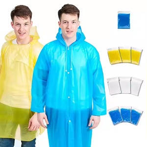 Ponchos de Lluvia Desechables para Adultos, Paquete de 10, Capucha con Cordón de Emergencia, Impermeables, de Plástico PE, para Actividades al Aire Libre - Product Image 3