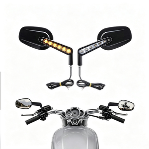 Rétroviseur latéral à large vision en aluminium pour moto Harley 883 1200 Street Glide, rétroviseur rétro avec clignotant LED - Product Image 2