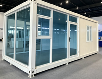 Bureau conteneur amovible avec grande fenêtre en verre pour camping, boutique, café, chantier de construction