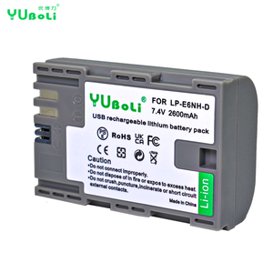 Batteria LP-E6, LP-E6N, LP-E6NH 2600mAh con ricarica USB-C, display LED, batterie di ricambio per Canon EOS 5D 6D 7D 60D 70D 80D <span class=keywords><strong>90D</strong></span> - Product Image 5