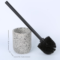Décoration de luxe Accessoires pour la maison Ensemble de 5 pièces de salle de bain en résine imitation terrazzo moderne avec base