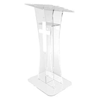 Pupitre en acrylique transparent avec croix, podium en plexiglas pour église