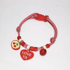 Collier pour chat et <span class=keywords><strong>chien</strong></span>, style dessin animé, en polyester, réglable, multicolore, motif cœur, collier pour chats et chiens - Product Image 3