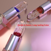 Nouveau baume à lèvres hydratant végétalien à changement de couleur à base de gelée florale