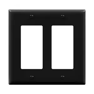 1-6 Gang Duplex PC Interruptores de enchufe de pared de plástico Cubierta de salida Placa de cubierta de salida negra